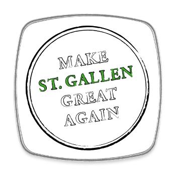 make ST GALLEN great again - Viereckiger Kühlschrankmagnet - Weiß - Vorne