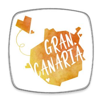 Gran Canaria - Viereckiger Kühlschrankmagnet - Weiß - Vorne