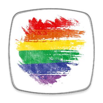 Rainbow Brush Heart - Square fridge magnet - white - Front