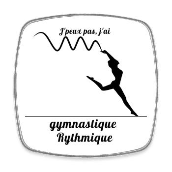 Je peux pas j ai gymnastique rythmique GRS - Magnet carré - blanc - Devant