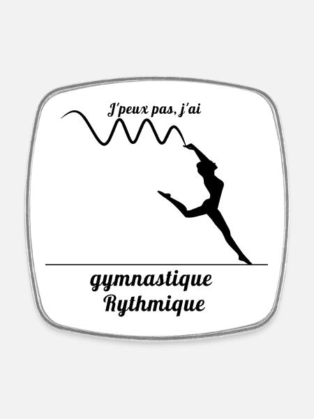 Je peux pas j ai gymnastique rythmique GRS - Magnet carré - blanc