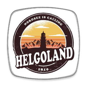 Helgoland Sunset Design / Geschenkidee - Viereckiger Kühlschrankmagnet - Weiß - Vorne