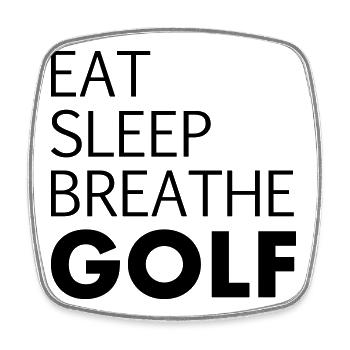 Golfeurs - Magnet carré - blanc - Devant