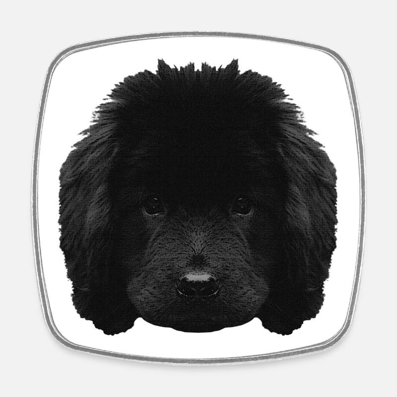 Chiot mignon, chiot Terre-Neuve, races de chiens - Magnet carré - blanc