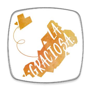 La Graciosa - Square fridge magnet - white - Front