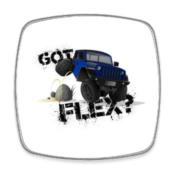 GOT FLEX? - OFFROADER Crawler - Blue - Square fridge magnet - white - Front