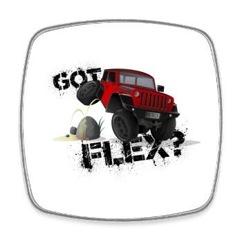 GOT FLEX? - OFFROADER Crawler - Red - Square fridge magnet - white - Front