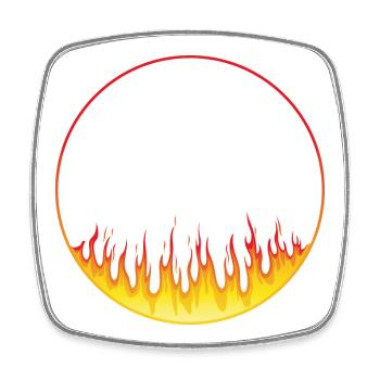 Kreis on fire - Viereckiger Kühlschrankmagnet - Weiß - Vorne