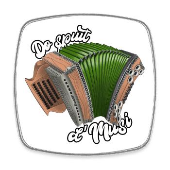 Steirische Harmonika Do spuit d'Musi | Ziach ON! - Viereckiger Kühlschrankmagnet - Weiß - Vorne