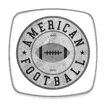 Retro Badge American Football - Viereckiger Kühlschrankmagnet - Weiß - Vorne