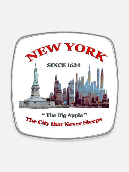 NEW YORK 1624 CREATION Louis RUNEMBERG ADAGP - Magnet carré - blanc