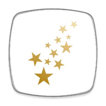 Modèles d’étoiles - Magnet carré - blanc - Devant
