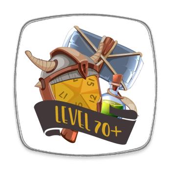 Level 70+ RPG Items Gamer Loot Design - Square fridge magnet - white - Front