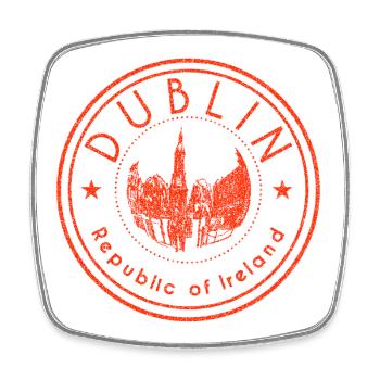 Dublin Republic of Ireland - Square fridge magnet - white - Front