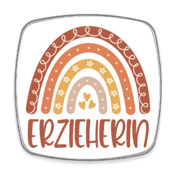 Kindergarten teacher Regenbogen - Square fridge magnet - white - Front