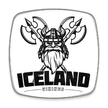 Vikings d’Islande – Guerriers & Patrimoine - Magnet carré - blanc - Devant