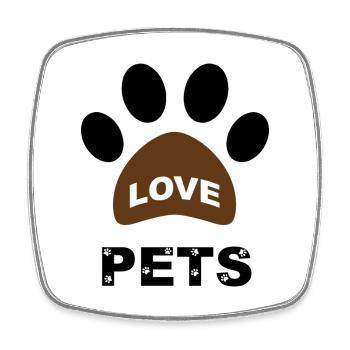 love pets - I love pets - Square fridge magnet - white - Front