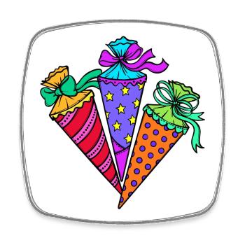 School bag School start school start preschool - Square fridge magnet - white - Front