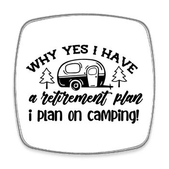 Camping Zelten Campen Ruhestand Rentner Geschenk - Viereckiger Kühlschrankmagnet - Weiß - Vorne