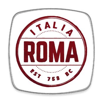 Vintage ROMA Seal from Italy - Square fridge magnet - white - Front