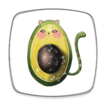 Avocado katze avogato - Viereckiger Kühlschrankmagnet - Weiß - Vorne