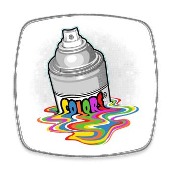 paint bomb and drippings - Square fridge magnet - white - Front