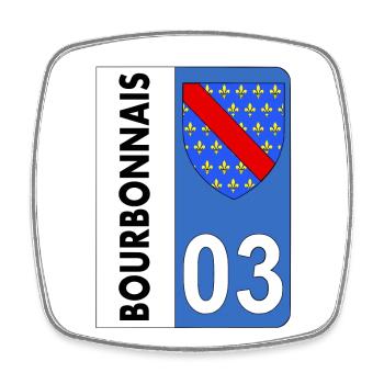 Bourbonnais - Square fridge magnet - white - Front
