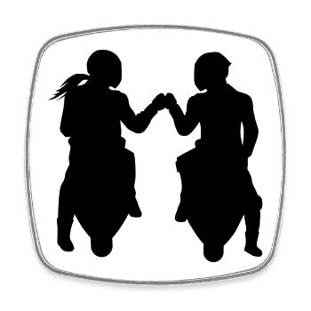 Bikercouple Couple Couple Motorcycle Sportbike Love - Square fridge magnet - white - Front