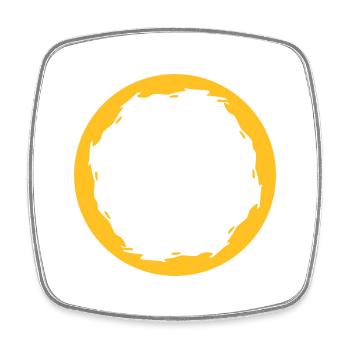 Cercle Rond Jaune - Magnet carré - blanc - Devant