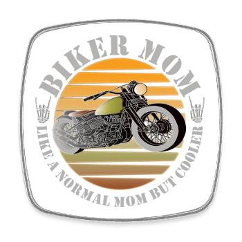 Cool Motorrad Motorradfahrer Mama Mutter - Viereckiger Kühlschrankmagnet - Weiß - Vorne