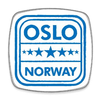 Insigne d’Oslo Norvège - Magnet carré - blanc - Devant