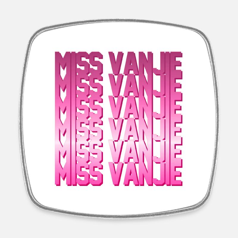 Miss Vanjie Pink - Square fridge magnet - white