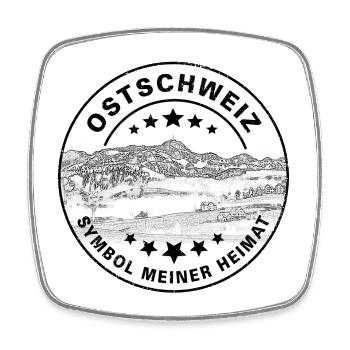 Ostschweiz Säntis Stempel - Viereckiger Kühlschrankmagnet - Weiß - Vorne