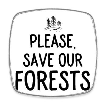 nature conservation - Square fridge magnet - white - Front