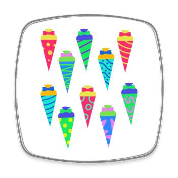 Schultüte Zuckertüte Schulbeginn Schulstart - Viereckiger Kühlschrankmagnet - Weiß - Vorne