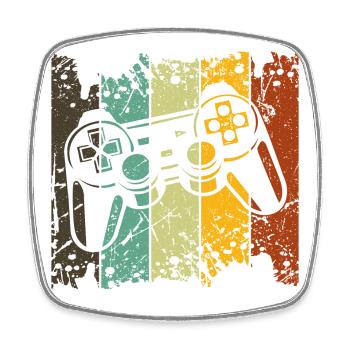 Gaming Zocker Konsole Controller Joystick Esports - Viereckiger Kühlschrankmagnet - Weiß - Vorne