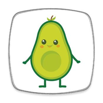 Avocado (Avocado Mann) - Viereckiger Kühlschrankmagnet - Weiß - Vorne