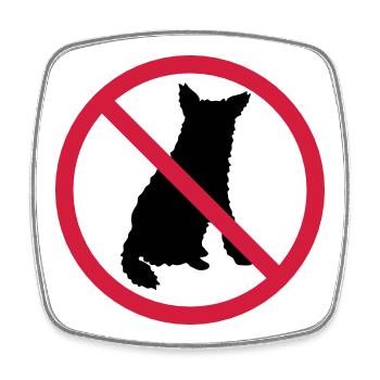 Dogs Forbidden Shield - Square fridge magnet - white - Front