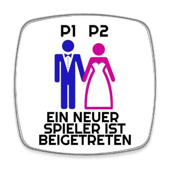 Games Gaming Zocker Videogames Nerd Lustig - Viereckiger Kühlschrankmagnet - Weiß - Vorne