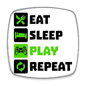 Eating Sleeping Repeat Zocken Gamer Gaming - Square fridge magnet - white - Front