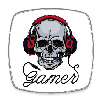 Gamer Zocker Games Nerd Videospiele Konsole Cool - Viereckiger Kühlschrankmagnet - Weiß - Vorne