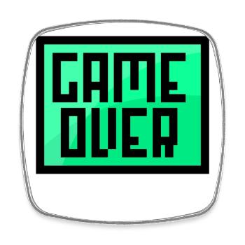 Game Over Gaming Game Console Statement Video Game - Square fridge magnet - white - Front