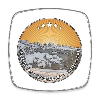 Churfirsten Toggenburg Switzerland - Viereckiger Kühlschrankmagnet - Weiß - Vorne