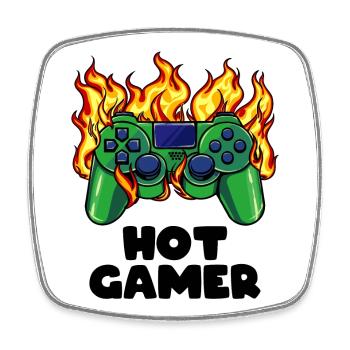 Gamer Gambler Video Player Games Controller - Square fridge magnet - white - Front