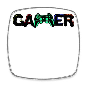 Gamer Games Zocker Controller Spielkonsole Spieler - Viereckiger Kühlschrankmagnet - Weiß - Vorne
