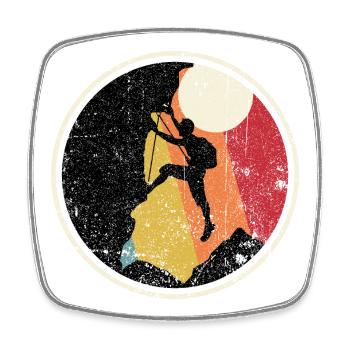 Sunset Summit Climber - Square fridge magnet - white - Front