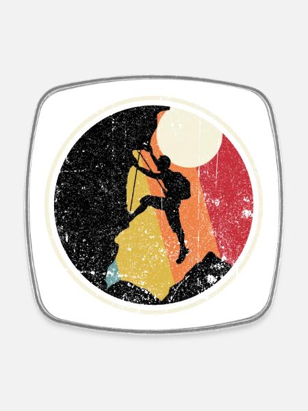 Sunset Summit Climber - Square fridge magnet - white