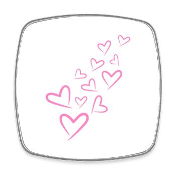 Heart Heart Pattern Pink - Square fridge magnet - white - Front