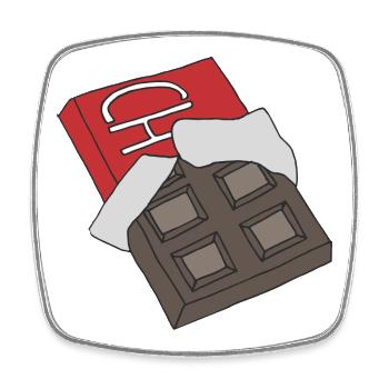 chocolate - Square fridge magnet - white - Front