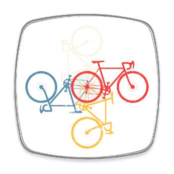 Buntes Fahrrad-Mosaik - Viereckiger Kühlschrankmagnet - Weiß - Vorne